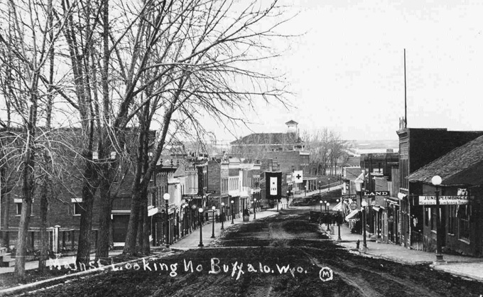 Buffalo's main street, 1918, George Dalgleish photo, Johnson County Jim Gatchell Memorial Museum.