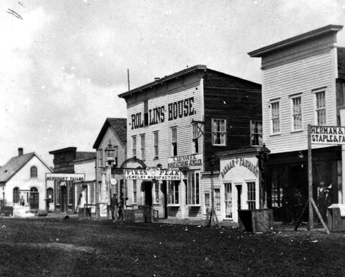 Downtown Cheyenne, 1869. William Henry Jackson.