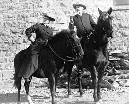 Lockhart poses on horseback with William F. Buffalo Bill Cody in an undated photo. Although the two were never particularly close, after Buffalo Bill&#039;s death in 1917, Lockhart came to see him as a symbol of the Old West and encouraged people of his namesake town to honor him. (Photo courtesy of Buffalo Bill Historical Center, Jack Price collection, # PN.89.106.21011.20.2)