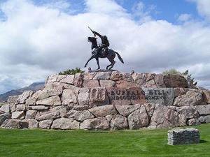 Lockhart convinced famed artist Gertrude Vanderbilt Whitney to sculpt this statue of Buffalo Bill, which still stands north of the Buffalo Bill Historical Center. Whitney's New York fundraising efforts did much to establish Buffalo Bills nationwide posthumous reputation. (Wikipedia photo.)