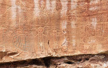 Rock art at Medicine Lodge State Archaeological Site. Wyoming Official State Travel Website.