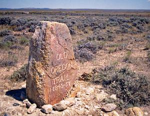 The monument at South Pass placed by Ezra Meeker in 1906. L. A. Jansen photo.