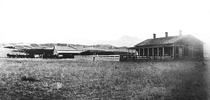 The invaders holed up at the T.A. Ranch south of Buffalo, Wyo. Courtesy Jim Gatchell Museum.