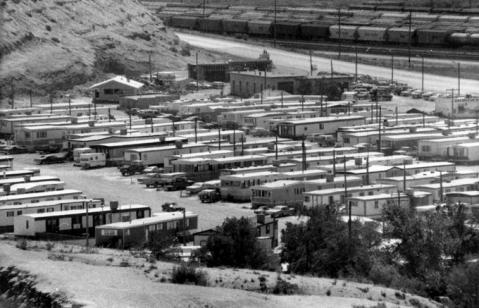 The Routh Trailer Court, Green River, in 1979 when Sweetwater County was booming. Sweetwater County Historical Museum.