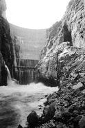 Buffalo Bill Dam, Shoshone Reclamation Project, 1918. (BuRec photo.)