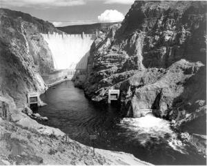 Mead’s contribution to water development in the West was recognized permanently when Lake Mead, behind Hoover Dam, was named for him. Above, the dam in 1942. (Ansel Adams photo, Wikipedia)