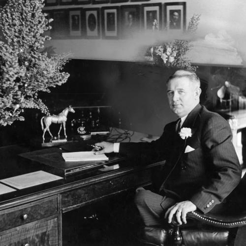 Lester Hunt at his desk in the governor’s office, during the time he was Wyoming governor. Wyoming State Archives.