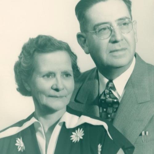 A man and woman posed for a formal portrait