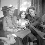 Vlasta Fisher and three friends from the CCC, Encampment, June 1933. Lora Nichols Collection, Grand Encampment Museum.