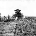 A steam plow at work on Unland's farm, near Douglas, Wyo., 1909. J.E. Stimson, Wyoming State Archives.