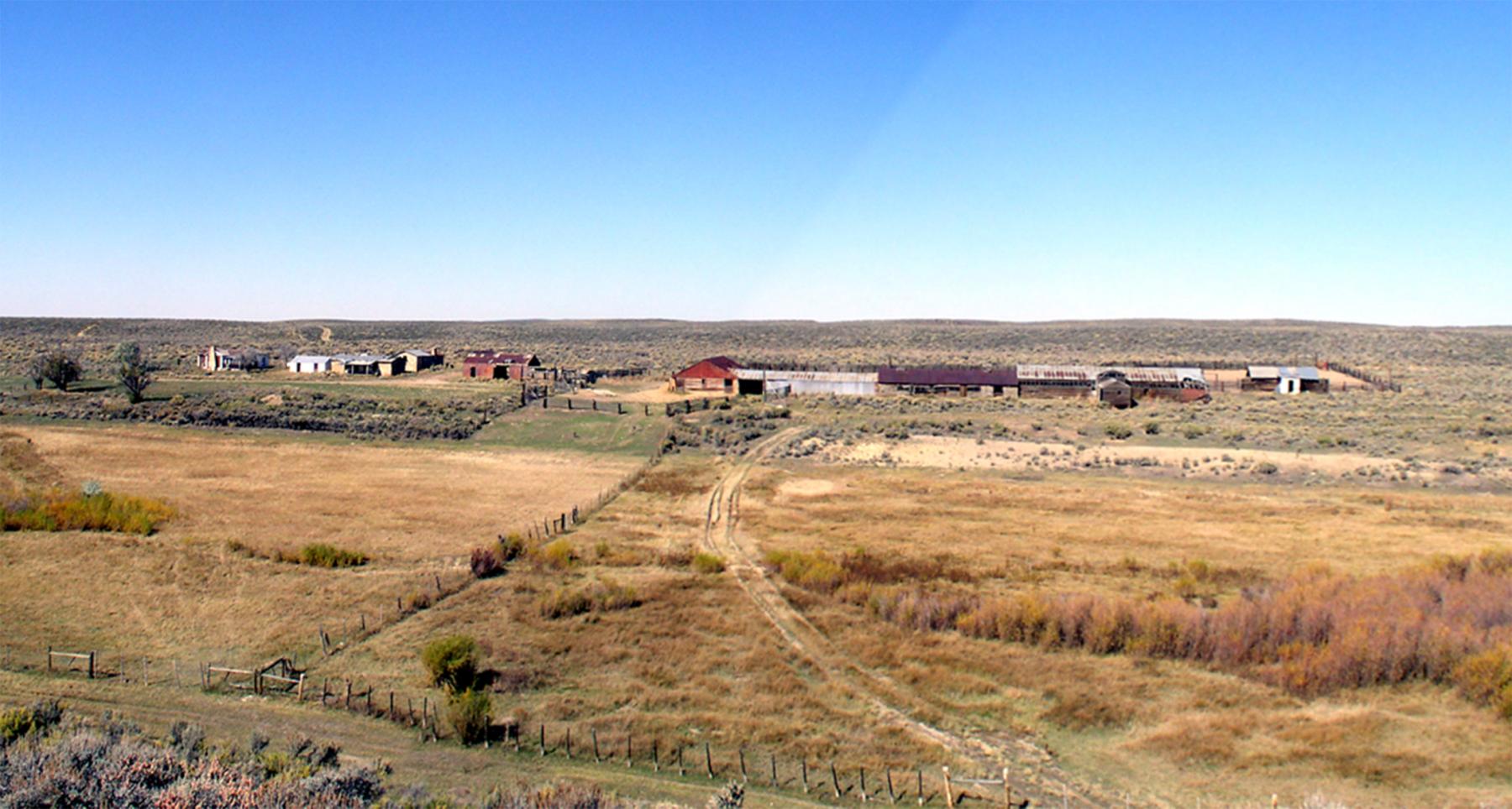 An overview of the J O Ranch, founded by Joe Rankin in 1885. It became an important site on the Rawlins to Baggs Wagon Road in the 1890s and early 1900s. The site remained an active cattle and sheep operation until recently when it was obtained by the US Bureau of Land Management in a land exchange. Rawlins Field Office, Bureau of Land Management.