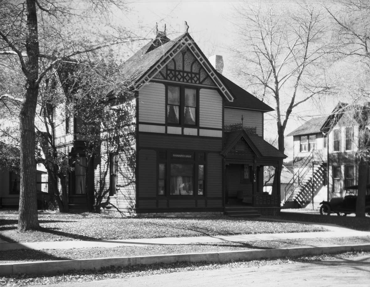 Thurman Arnold’s parents, C.P and Annie Brockway Arnold built this house n the 800 block of Grand Avenue in Laramiein 1889; Thurman was born in the front room in 1891. This photo is from the 1920s. American Heritage Center.