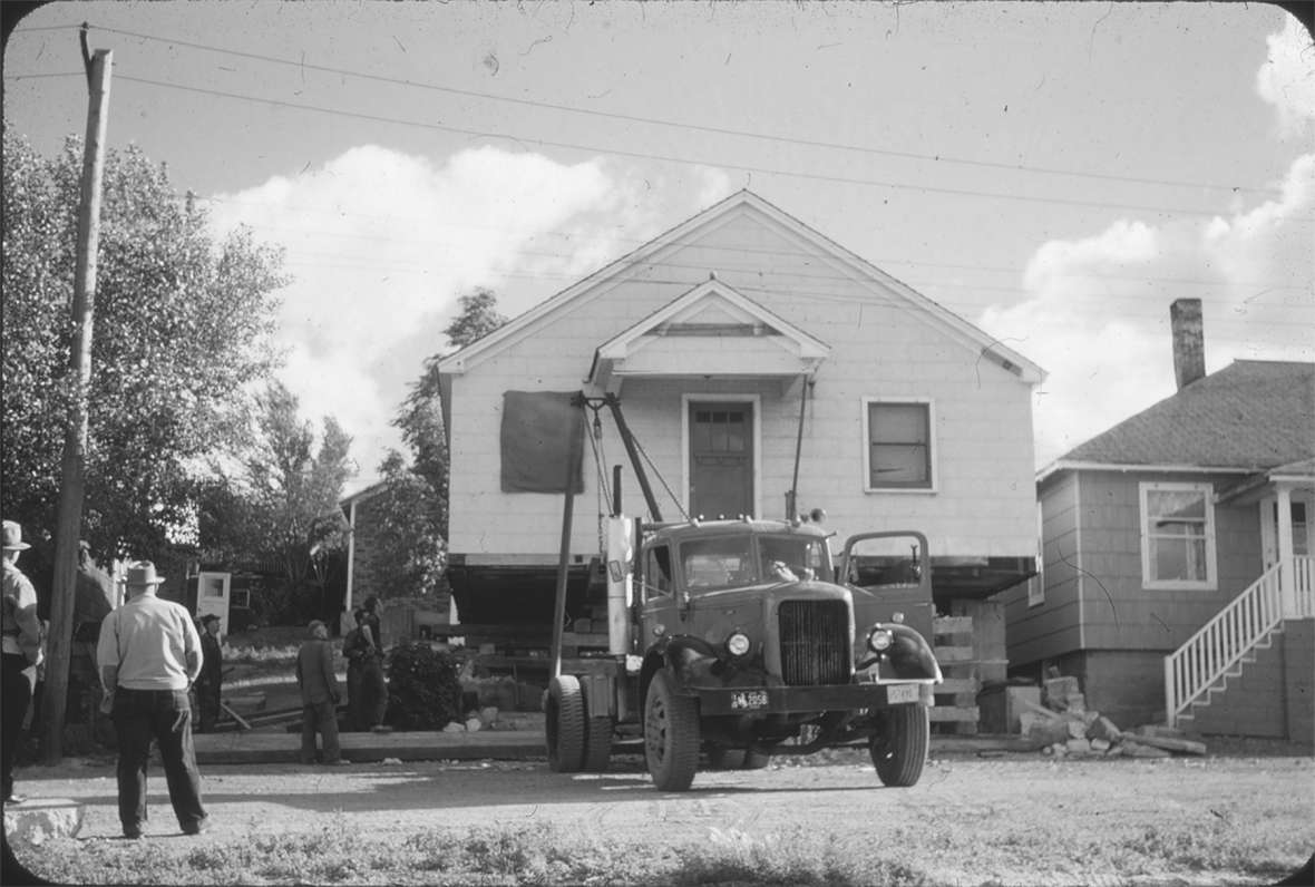 After the bust, many miners and their families moved their lives, their families—and their houses—from outlying mining towns into Rock Springs. This house was moved in from Superior in the 1950s. Sweetwater County Historical Museum.