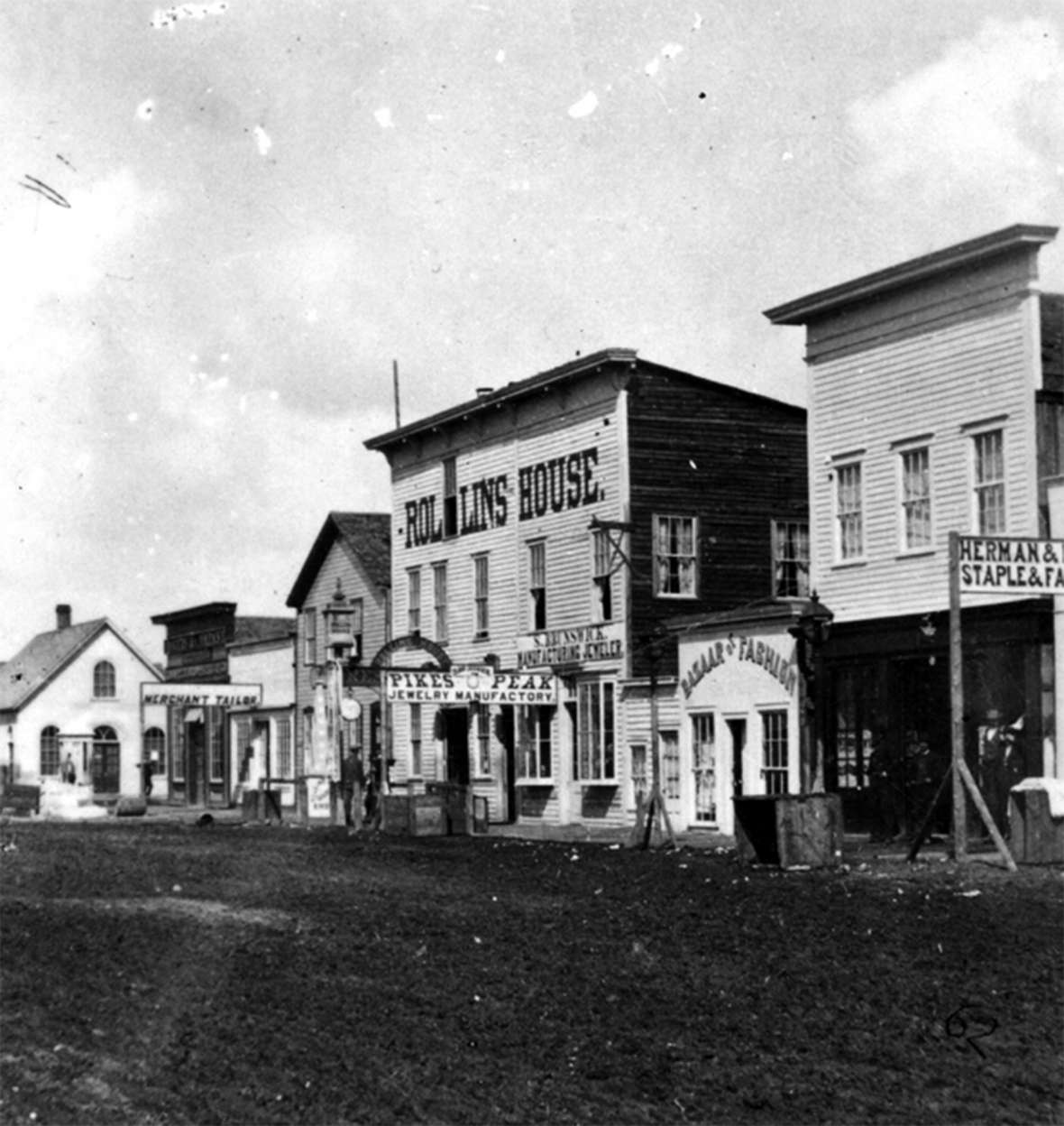 Dickinson lectured to a crowd of 250 the second time she visted Cheyenne, in September 1869. The event may have been at the Rollins House hotel, where the Territorial Legislature met the following month—and two months later voted for votes for women. W.H. Jackson photo.