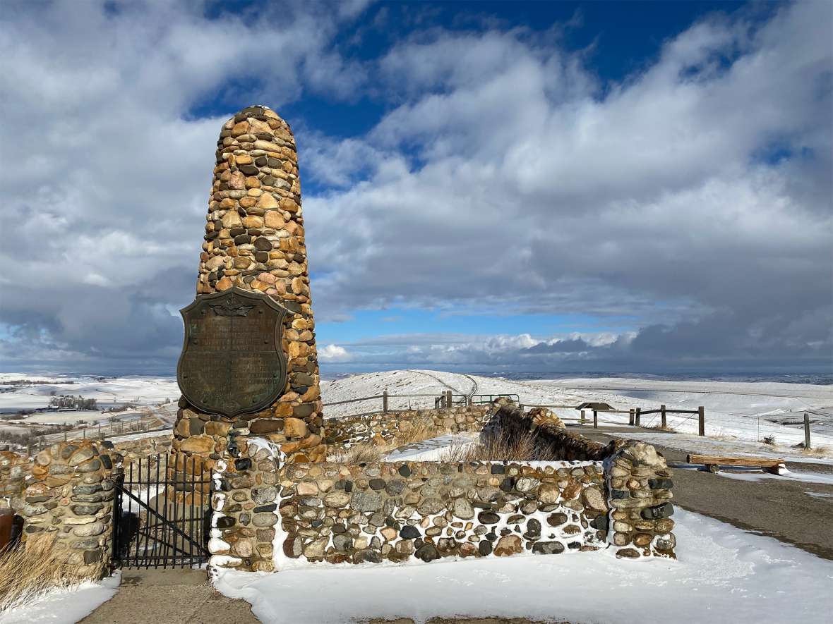 The Fetterman Battlefield features a 1908 monument and a new interpretive walking trail. Tom Rea photo.