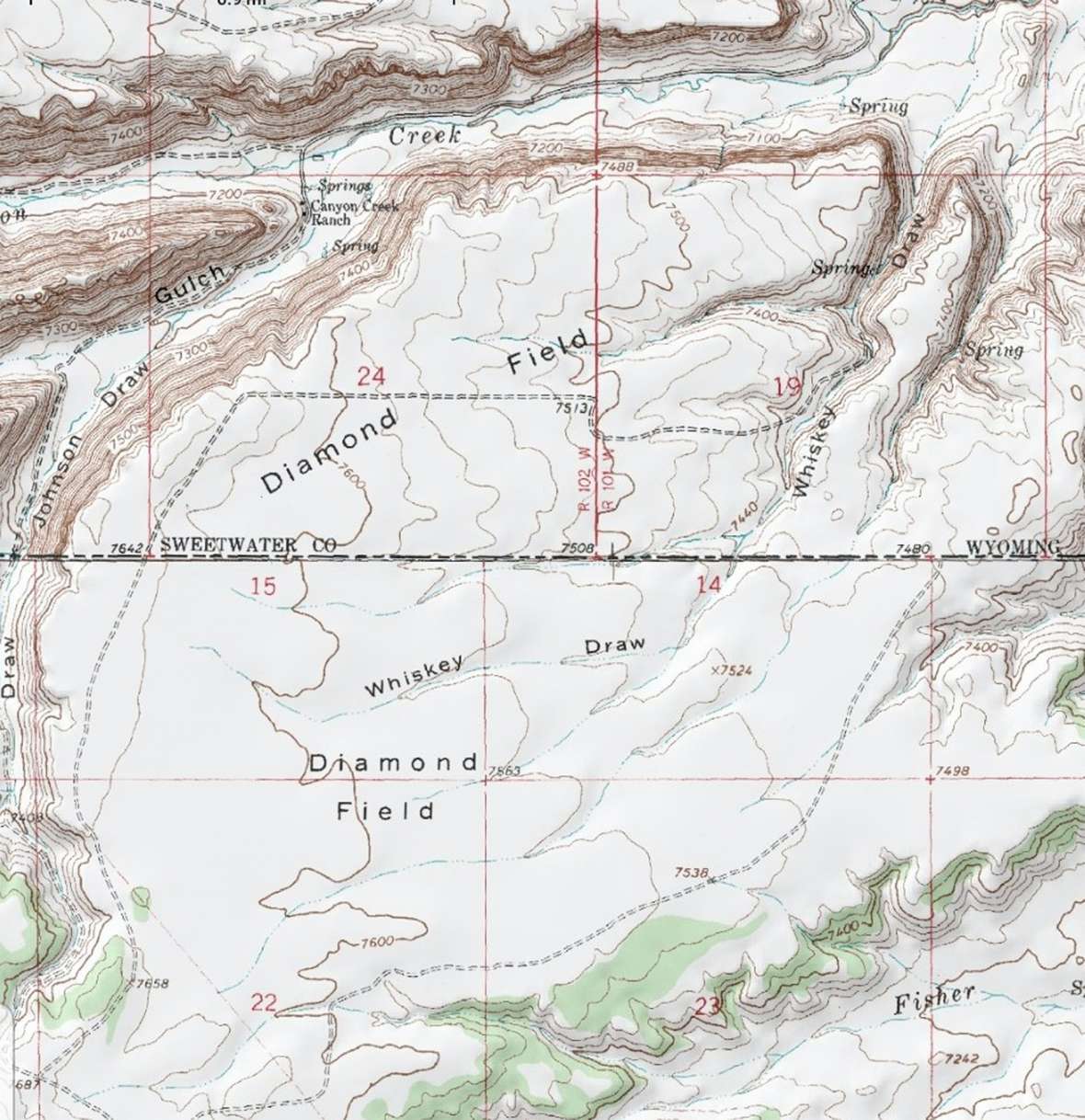 Ground zero of the Great Diamond Hoax is still marked today as “Diamond Field” on U.S. Geological Survey maps. There are no diamonds there. USGS.