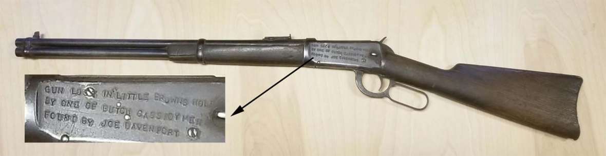 This Winchester Model 1894 carbine in .25/35, manufactured in 1910, is believed to have belonged to Bub Meeks. Sweetwater County Historical Museum.