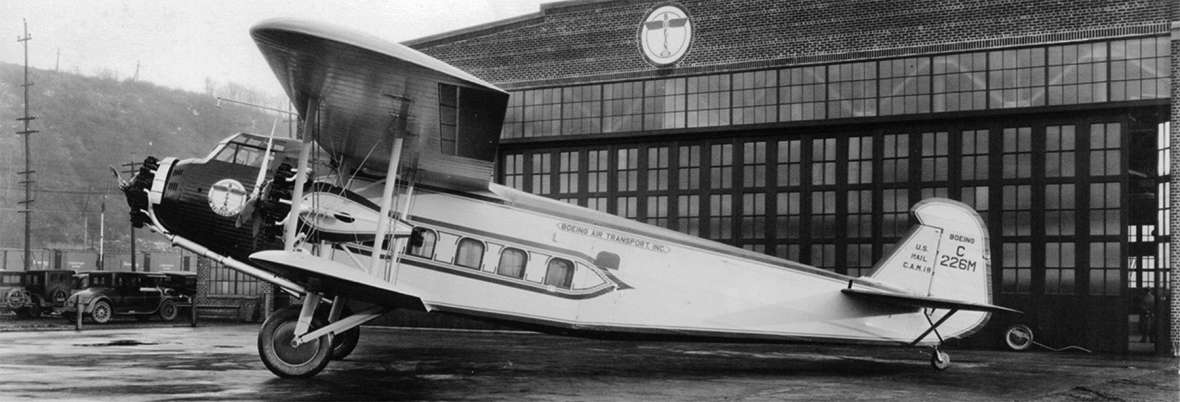 Beginning in 1930, Boeing Air Transport stewardesses trained in the Boeing Model 80A, a three-engine biplane that could carry up to 12 passengers. Boeing photo.