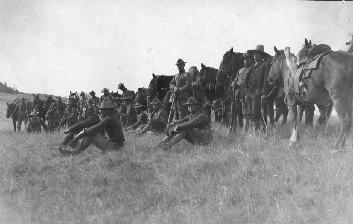 Soldiers of the Sixth Cavalry near the Ute Camp, 1906. To ‘overawe’ the Utes, the Army assembled more than 1,000 soldiers to be on hand for the negotiations. T.W. Tolllman photo, Campbell County Rockpile Museum.