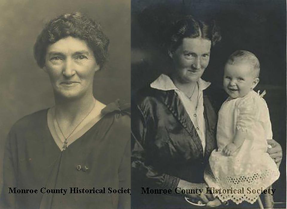 Portraits of Cecelia Hendricks herself (on the left) and with ther child (on the right)