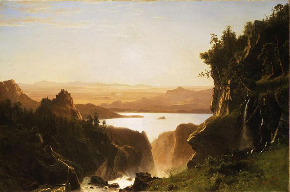 Bierstadt's Island Lake, Wind River Range, Wyoming, 1861. Wikipedia.