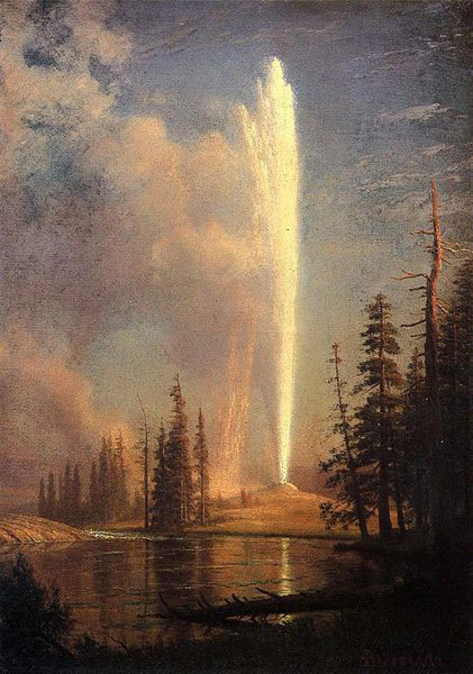 Bierstadt's Old Faithful, 1880s. Wikipedia.