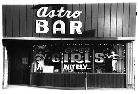 CBS’s '60 Minutes' and the Washington Post reported on corruption and crime in Rock Springs. The Post reporter called the town a “dingy hub of vice.” Rather described a 'blend of permissiveness and criminality.' Shown here, the Astro Bar, in a former meat market a few blocks from K Street. Author photo.