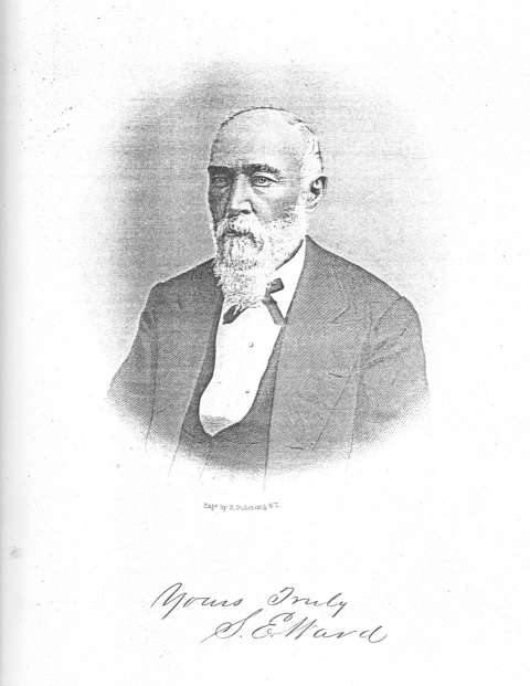 Seth Ward, shown here later in his life, was post sutler at Fort Laramie in 1860. He had been active in the fur trade since the late 1830s, and since 1851 had run a trading post at the fort in partnership with William Guerrier. Kansas City Public Library.