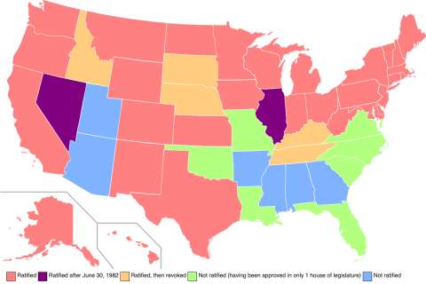 States’ ratification of the Equal Rights Amendment, as of summer 2019. Wikipedia