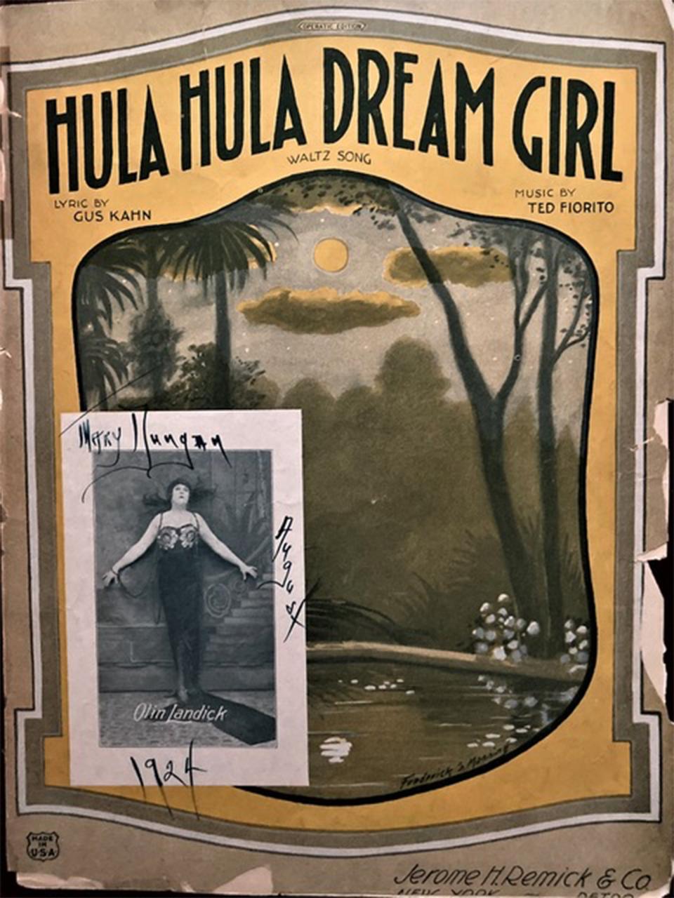 “Hula Hula Dream Girl,” published in 1924. Author’s collection.