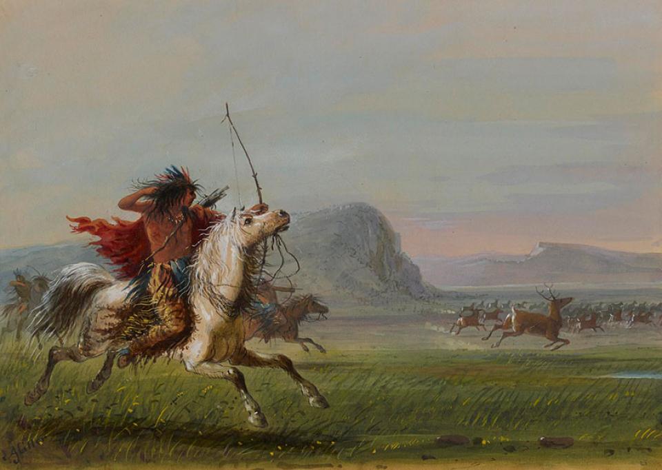 'Hunting Elk,' by Alfred Jacob Miller. 