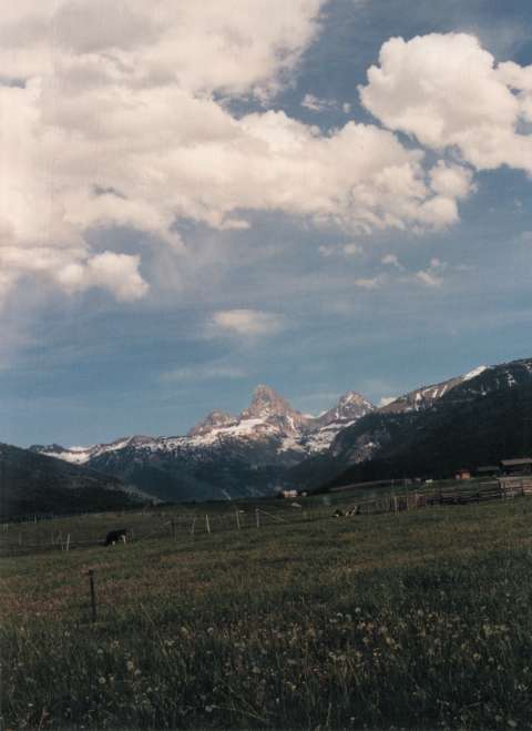 The Tetons from the west near the Idaho-Wyoming border. Richards would have passed near here. Author photo.