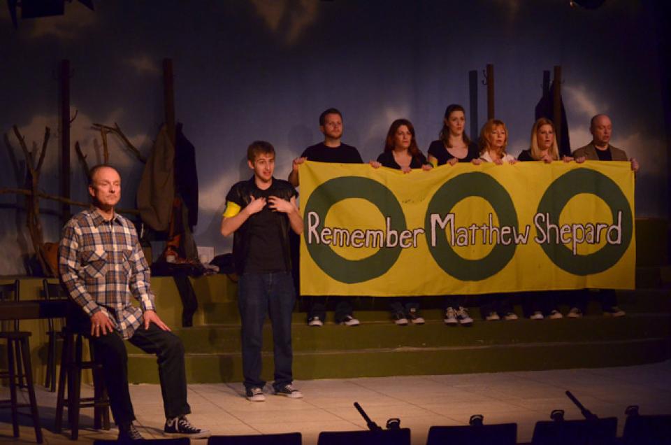 A recent production of The Laramie Project by the Bergen County (N.J.) Players. Alan Zenreich photo, courtesy of Bergen County Players.