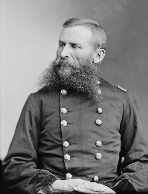 Gen. George Crook, on his third expedition into the Powder River country in 1876, sent about half his force to attack the Cheyenne in the foothills of the Bighorn Mountains. Library of Congress.