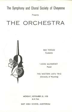 Program for the Cheyenne concert featuring Beethoven’s work in the fall of 1970. Cheyenne Symphony Orchestra. Click to enlarge and read the entire program. 