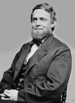 Schuyler Colfax, speaker of the U.S. House of Representatives, stopped at Fort Halleck on a stagecoach trip west in 1865 to gather information for changes in the government’s Indian policy. At the time, Native warriors were regularly raiding the trail. Wikipedia.