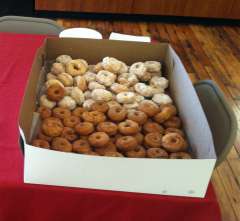 Doughnuts made from the World War I Salvation Army recipe. Wyoming Veterans Memorial Museum. 